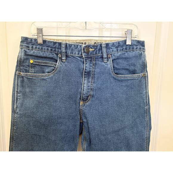 Caterpillar Men Jeans 32x32 Blue Denim Straight Workwear Pockets Mid Rise Cotton - Picture 3 of 6